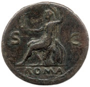 Dupondius - Vespasian ROMA S C; Roma and Victory, Rome, 77-78 reverse image