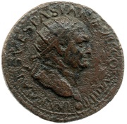 Dupondius - Vespasian ROMA S C; Roma and Victory obverse image