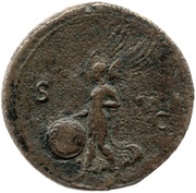 Dupondius - Vespasian ROMA S C; Roma and Victory, Rome, 77-78 reverse image