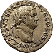 Dupondius - Vespasian S C; Victory obverse image