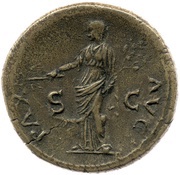 Dupondius - Titus PAX AVG S C; Pax, Rome, 77-78 reverse image