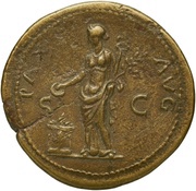 Dupondius - Titus PAX AVG S C; Pax, Rome, 77-78 reverse image
