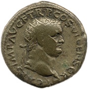 Dupondius - Titus PAX AVG S C; Pax obverse image