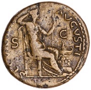 Dupondius - Titus SECVRITAS AVGVSTI S C; Securitas, Rome, 77-78 reverse image