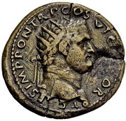Dupondius - Titus PAX AVG S C; Pax obverse image