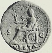 Dupondius - Domitian VESTA S C; Vesta, Rome, 79 reverse image