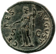 Dupondius - Titus CERES AVGVST S C; Ceres, Rome, 80-81 reverse image