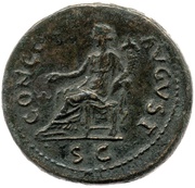Dupondius - Titus CONCORD AVGVST S C; Concordia, Rome, 80-81 reverse image