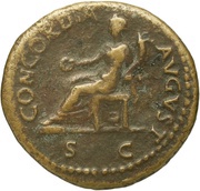 Dupondius - Titus CONCORDIA AVGVST S C; Concordia, Rome, 80-81 reverse image