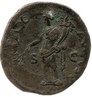 Dupondius - Titus PAX AVGVST S C; Pax, Rome, 80-81 reverse image