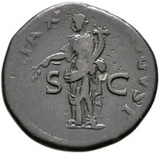 Dupondius - Titus PAX AVGVST S C; Pax, Rome, 80-81 reverse image