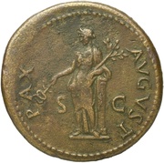 Dupondius - Titus PAX AVGVST S C; Pax, Rome, 80-81 reverse image
