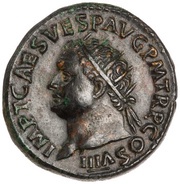 Dupondius - Titus SALVS AVG S C; Salus obverse image
