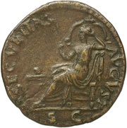 Dupondius - Titus SECVRITAS AVGVST S C; Securitas, Rome, 80-81 reverse image