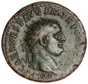 Dupondius - Titus VESTA S C; Vesta obverse image