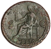 Dupondius - Titus VESTA S C; Vesta, Rome, 80-81 reverse image