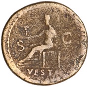 Dupondius - Titus VESTA S C; Vesta, Rome, 80-81 reverse image
