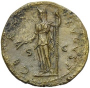 Dupondius - Domitian CERES AVGVST S C; Ceres, Rome, 80-81 reverse image