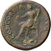 Dupondius - Domitian CONCORDIA AVG S C; Concordia, Rome, 80-81 reverse image