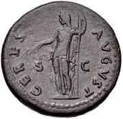 Dupondius - Domitian CERES AVGVST S C; Ceres, Rome, 80-81 reverse image