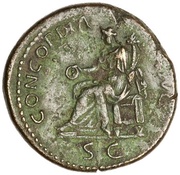 Dupondius - Domitian CONCORDIA AVG S C; Concordia, Rome, 80-81 reverse image
