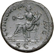 Dupondius - Domitian CONCORDIA AVG S C; Concordia, Rome, 80-81 reverse image