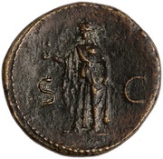 Dupondius - Domitian S C; Spes, Rome, 80-81 reverse image