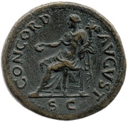Dupondius - Vespasian CONCORD AVGVST S C; Concordia, Rome, 80-81 reverse image