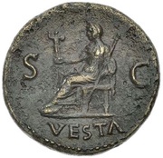 Dupondius - Vespasian VESTA S C; Vesta, Rome, 80-81 reverse image