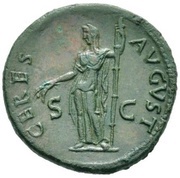 Dupondius - Julia Titi CERES AVGVST S C; Ceres, Rome, 80-81 reverse image