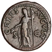 Dupondius - Julia Titi CERES AVGVST S C; Ceres, Rome, 80-81 reverse image