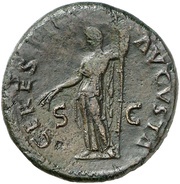 Dupondius - Julia Titi CERES AVGVSTA S C; Ceres, Rome, 80-81 reverse image