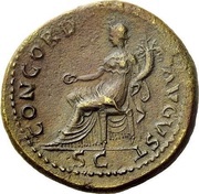 Dupondius - Julia Titi CONCORD AVGVST S C; Concordia, Rome, 80-81 reverse image