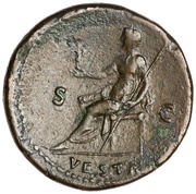 Dupondius - Julia Titi VESTA S C; Vesta, Rome, 80-81 reverse image