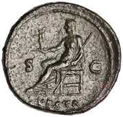 Dupondius - Julia Titi VESTA S C; Vesta, Rome, 80-81 reverse image