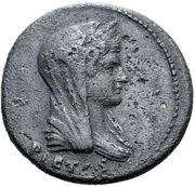 Dupondius - Livia IMP T CAES DIVI VESP F AVG P M TR P P P COS VIII RESTITV; Pietas obverse image