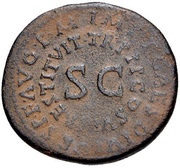 Dupondius - Livia IMP T CAES DIVI VESP F AVG P M TR P P P COS VIII RESTITVIT; Salus, Rome, 80-81 reverse image