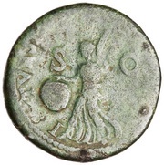 Dupondius - Augustus IMP T VESP AVG REST S C; Victory, Rome, 80-81 reverse image