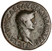 Dupondius - Claudius IMP T VESP AVG REST S C; Ceres obverse image