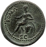 Dupondius - Titus ROMA S C; Roma, Rome, 80-81 reverse image