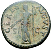 Dupondius - Domitian CERES AVGVST S C; Ceres, Rome, 80-81 reverse image