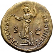 Dupondius - Domitian TR P COS VII DES VIII P P S C; Minerva, Rome, 81 reverse image