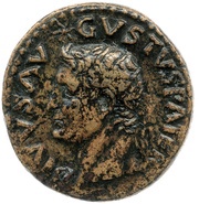 Dupondius - Augustus IMP D VESP AVG REST S C; Victory obverse image