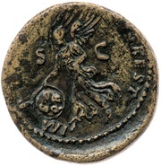 Dupondius - Augustus IMP D VESP AVG REST S C; Victory, Rome, 81-82 reverse image