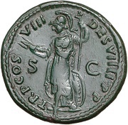 Dupondius - Domitian TR P COS VIII DES VIIII P P S C; Minerva, Rome, 82 reverse image