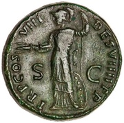 Dupondius - Domitian TR P COS VIII DES VIIII P P S C; Minerva, Rome, 82 reverse image