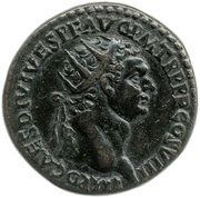 Dupondius - Domitian ROMA S C; Roma obverse image