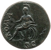 Dupondius - Domitian ROMA S C; Roma, Rome, 82 reverse image