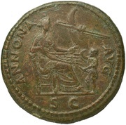 Dupondius - Domitian ANNONA AVG S C; Annona, Rome, 84 reverse image