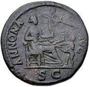 Dupondius - Domitian ANNONA AVG S C; Annona, Rome, 84 reverse image